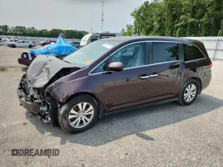 2014 Honda Odyssey EX-L with VIN 5FNRL5H64EB077855, listed as a Copart auction lot 59107075 with 149,908 mi miles and Salvage title. Bid and sale history available at DreamBid. Image 1.