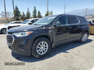 2021 Chevrolet Traverse LS with VIN 1GNERFKWXMJ242575, listed as a Copart auction lot 57480565 with 105,810 mi miles and Salvage title. Bid and sale history available at DreamBid. Image 1.