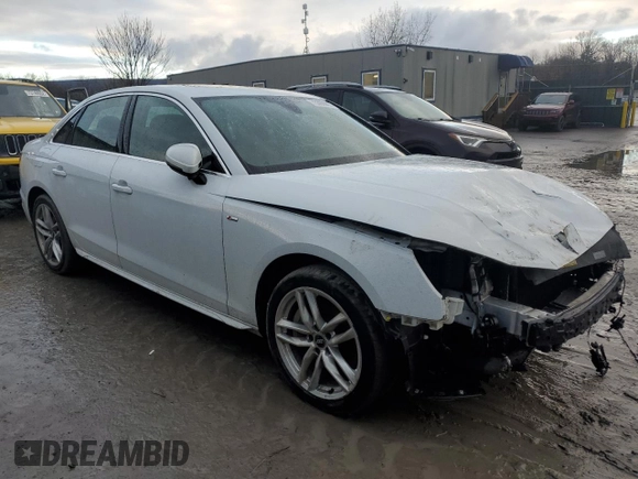 2021 Audi A4 S line Premium Plus with VIN WAUEAAF48MA027754, listed as a Copart auction lot 73360802 with 38,480 mi miles and . Bid and sale history available at DreamBid. Image 4.