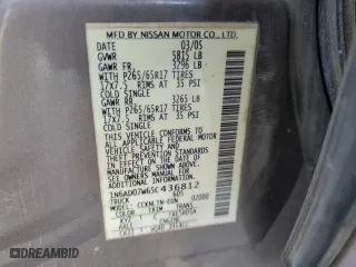 2005 Nissan Frontier 4WD LE with VIN 1N6AD07W65C436812, listed as a Copart auction lot 77156274 with 173,903 mi miles and Salvage Title. Bid and sale history available at carsss.com. Image 14.