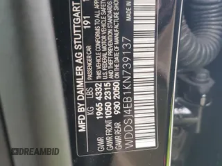2019 Mercedes-Benz CLA 250 with VIN WDDSJ4EB1KN739137, listed as a Copart auction lot 81302823 with 62,520 mi miles and . Bid and sale history available at DreamBid. Image 12.