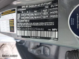 2014 Mercedes-Benz GLK-Class GLK 250 BlueTEC with VIN WDCGG0EB9EG294446, listed as a IAAI auction lot 41668946 with 189,657 mi miles. Bid and sale history available at carsss.com. Image 9.