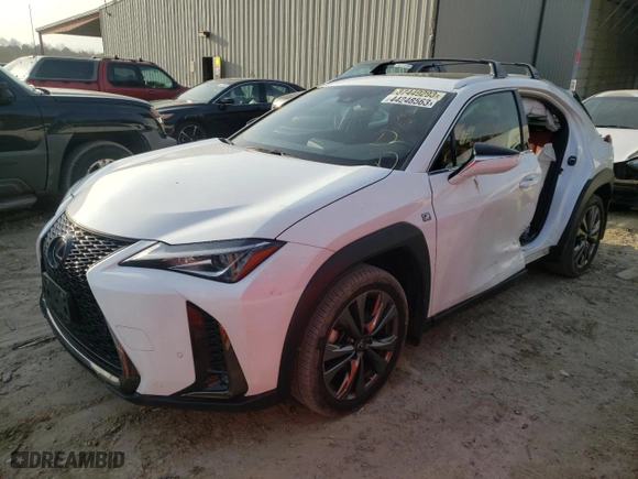 2021 Lexus UX with VIN JTHR9JBH3M2053774, listed as a Copart auction lot 44248563 with 35,833 mi miles. Bid and sale history available at carsss.com. Image 1.