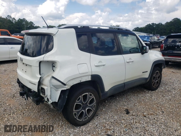 2016 Jeep Renegade Limited with VIN ZACCJBDT9GPD03910, listed as a Copart auction lot 59507745 with 100,971 mi miles and Salvage title. Bid and sale history available at DreamBid. Image 3.