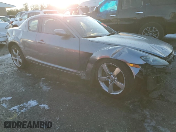 2005 Mazda RX-8 with VIN JM1FE173250145548, listed as a Copart auction lot 86197844 with Not Provided miles and Salvage Title. Bid and sale history available at carsss.com. Image 4.