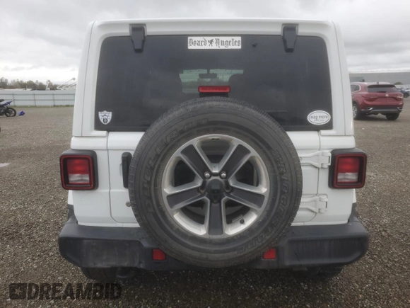 2019 Jeep Wrangler Unlimited Sahara with VIN 1C4HJXEG5KW600639, listed as a Copart auction lot 49314565 with 58,637 mi miles and Salvage title. Bid and sale history available at DreamBid. Image 6.