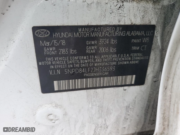 2018 Hyundai Elantra SEL with VIN 5NPD84LF2JH336593, listed as a Copart auction lot 50676965 with 134,033 mi miles and Salvage Title. Bid and sale history available at carsss.com. Image 12.