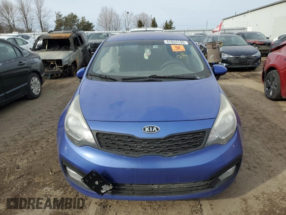 2012 Kia Rio LX with VIN KNADM4A30C6076872, listed as a Copart auction lot 47853135 with 0 mi miles and Salvage Title. Bid and sale history available at carsss.com. Image 5.