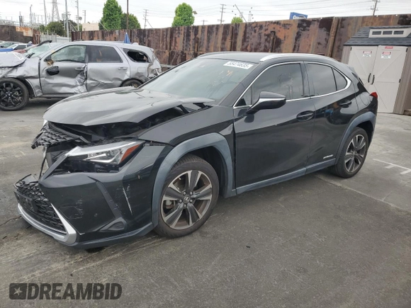 2021 Lexus UX 250h with VIN JTHX9JBH0M2045963, listed as a Copart auction lot 55474635 with 28,695 mi miles and Salvage title. Bid and sale history available at DreamBid. Image 1.