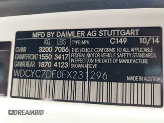 2015 Mercedes-Benz G-Class G 63 AMG with VIN WDCYC7DF0FX231296, listed as a IAAI auction lot 41810368 with 92,158 mi miles. Bid and sale history available at carsss.com. Image 9.