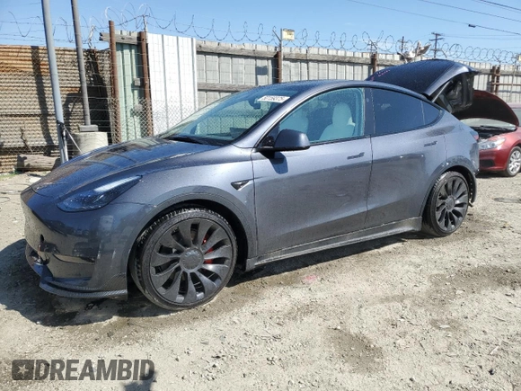 2023 Tesla Model Y Performance with VIN 7SAYGDEF0PF915030, listed as a Copart auction lot 50159375 with 19,772 mi miles and Salvage Title. Bid and sale history available at DreamBid. Image 1.