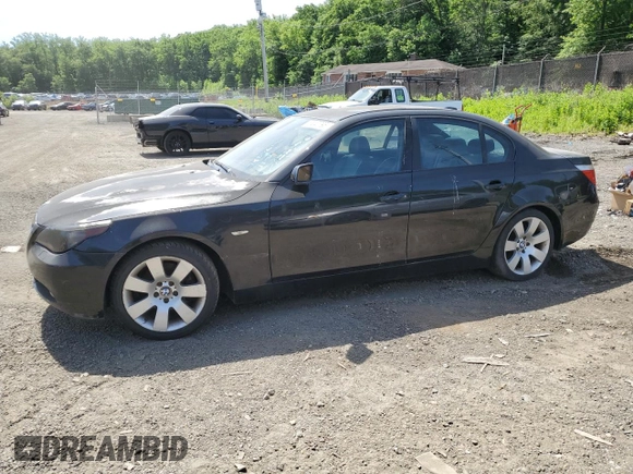 2005 BMW 5 Series 530i z VIN WBANA73515B817408, wystawiony jako Copart lot #57247795 z przebiegiem 201 440 mil mil oraz Szkoda całkowita • Salvage title. Historia ofert i sprzedaży dostępna na DreamBid. Obrazek 1.