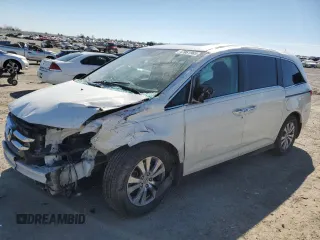 2016 Honda Odyssey EX-L with VIN 5FNRL5H64GB143453, listed as a Copart auction lot 47061965 with 97,020 mi miles and Salvage Title. Bid and sale history available at carsss.com. Image 1.