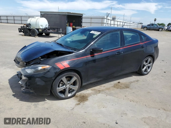 2015 Dodge Dart GT with VIN 1C3CDFEB5FD266246, listed as a Copart auction lot 52561855 with 129,964 mi miles and Salvage Title. Bid and sale history available at carsss.com. Image 1.