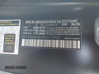 2024 Mercedes-Benz CLE 300 z VIN W1KMJ4HB4RF017993, wystawiony jako IAAI lot #41346524 z przebiegiem 7547 mil mil oraz . Historia ofert i sprzedaży dostępna na DreamBid. Obrazek 9.
