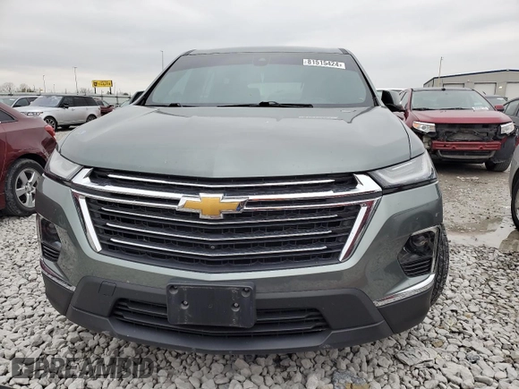 2022 Chevrolet Traverse LT Leather with VIN 1GNERHKW2NJ100475, listed as a Copart auction lot 81515424 with 54,246 mi miles and Salvage Title. Bid and sale history available at carsss.com. Image 5.