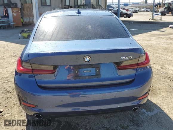 2022 BMW 3 Series 330i with VIN 3MW5R1J09N8C25348, listed as a Copart auction lot 52197805 with 29,370 mi miles and Salvage title. Bid and sale history available at DreamBid. Image 6.