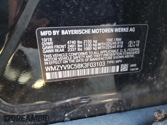 2019 MINI Countryman John Cooper Works with VIN WMZYV9C58K3F03103, listed as a Copart auction lot 72190344 with 23,680 mi miles and Salvage Title. Bid and sale history available at carsss.com. Image 13.