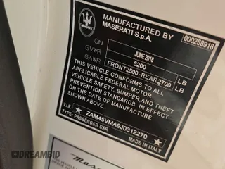 2018 Maserati GranTurismo Convertible Sport with VIN ZAM45VMA9J0312270, listed as a Copart auction lot 89176185 with 18,080 mi miles and Clean Title. Bid and sale history available at carsss.com. Image 10.