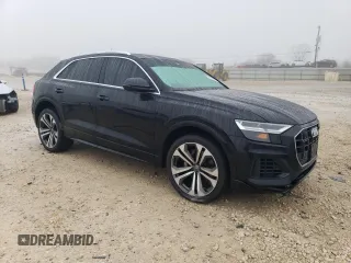 2020 Audi Q8 Premium Plus with VIN WA1BVAF10LD000667, listed as a Copart auction lot 43176355 with 71,253 mi miles and Salvage Title. Bid and sale history available at carsss.com. Image 4.