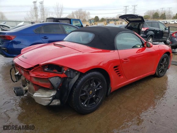 2005 Porsche Boxster with VIN WP0CA29855S710134, listed as a Copart auction lot 46417205 with 0 mi miles and Salvage Title. Bid and sale history available at carsss.com. Image 3.