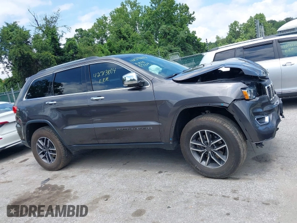 2019 Jeep Grand Cherokee Limited z VIN 1C4RJFBGXKC642891, wystawiony jako IAAI lot #42713804 z przebiegiem 53 910 mil mil oraz . Historia ofert i sprzedaży dostępna na DreamBid. Obrazek 14.