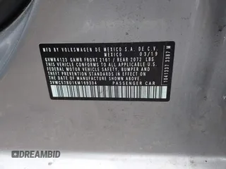 2019 Volkswagen Jetta S с VIN 3VWC57BU1KM169304, выставлен на аукционе IAAI как лот 42124012 с пробегом 102 515 миль миль и . История ставок и продаж доступна на DreamBid. Изображение 9.