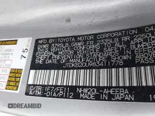 2008 Toyota Prius with VIN JTDKB20U983411778, listed as a IAAI auction lot 41685366 with 351,156 mi miles. Bid and sale history available at carsss.com. Image 9.