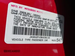 2011 Mitsubishi Lancer ES with VIN JA32U2FU3BU036133, listed as a IAAI auction lot 41970838 with 142,838 mi miles. Bid and sale history available at carsss.com. Image 9.