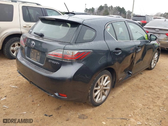 2011 Lexus CT 200h with VIN JTHKD5BH5B2003155, listed as a IAAI auction lot 41423122 with 289,052 mi miles. Bid and sale history available at carsss.com. Image 4.