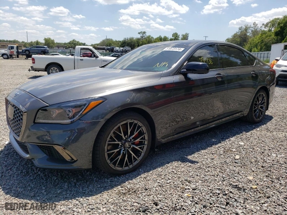 2018 Genesis G80 3.3T Sport with VIN KMHGN4JB0JU223068, listed as a Copart auction lot 51973174 with 74,908 mi miles. Bid and sale history available at carsss.com. Image 1.