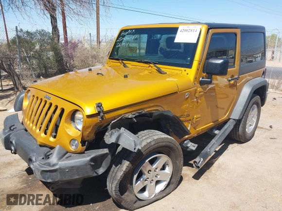 2014 Jeep Wrangler Sport with VIN 1C4AJWAG5EL223883, listed as a IAAI auction lot 42002814 with 134,361 mi miles and . Bid and sale history available at carsss.com. Image 17.