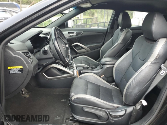 2016 Hyundai Veloster Turbo with VIN KMHTC6AE2GU263929, listed as a Copart auction lot 61876963 with 55,108 mi miles. Bid and sale history available at carsss.com. Image 7.