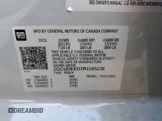 2024 Chevrolet Silverado 1500 RST with VIN 2GCUDEED7R1165236, listed as a Copart auction lot 50582385 with 7,333 mi miles and Salvage Title. Bid and sale history available at DreamBid. Image 15.
