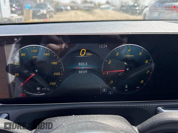 2020 Mercedes-Benz A 220 with VIN W1K3G4FB9LJ196792, listed as a Copart auction lot 55973235 with 88,600 mi miles and Salvage title. Bid and sale history available at DreamBid. Image 8.