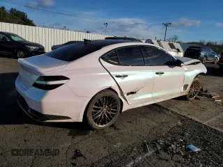 2022 Genesis G70 Launch Edition with VIN KMTG14TE8NU082197, listed as a Copart auction lot 41468635 with 34,844 mi miles and Salvage Title. Bid and sale history available at DreamBid. Image 3.