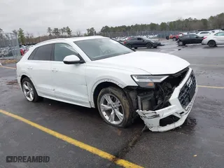 2019 Audi Q8 Premium Plus with VIN WA1BVAF10KD023557, listed as a IAAI auction lot 41400775 with 116,608 mi miles. Bid and sale history available at carsss.com. Image 1.
