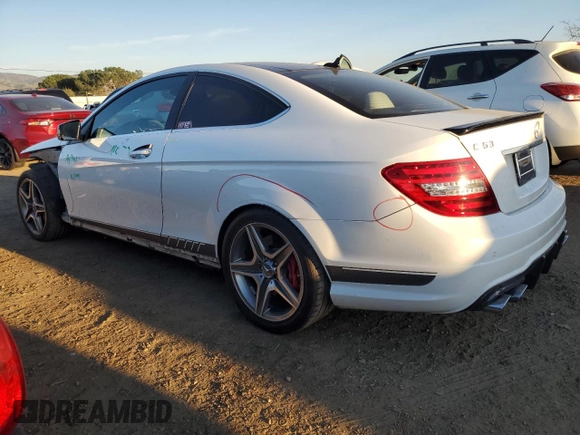 2015 Mercedes-Benz C-Class C 63 AMG with VIN WDDGJ7HB2FG367790, listed as a Copart auction lot 42777815 with 89,816 mi miles and Salvage Title. Bid and sale history available at carsss.com. Image 2.