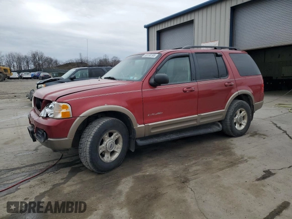 2002 Ford Explorer Eddie Bauer z VIN 1FMZU74E92ZA92214, wystawiony jako Copart lot #50158195 z przebiegiem 277 695 mil mil oraz Szkoda całkowita • Salvage title. Historia ofert i sprzedaży dostępna na DreamBid. Obrazek 1.