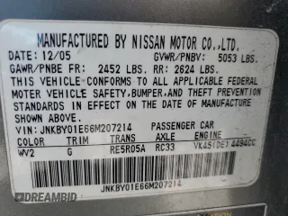 2006 Infiniti M45 Sport with VIN JNKBY01E66M207214, listed as a Copart auction lot 49602975 with 180,120 mi miles and Salvage Title. Bid and sale history available at carsss.com. Image 15.