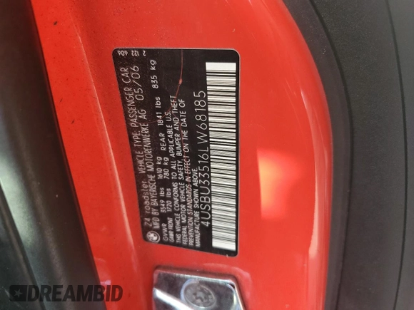 2006 BMW Z4 3.0i with VIN 4USBU33516LW68185, listed as a Copart auction lot 47861805 with 78,276 mi miles and Clean title. Bid and sale history available at DreamBid. Image 12.