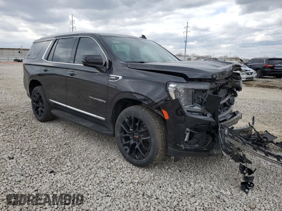 2022 GMC Yukon SLT with VIN 1GKS2BKD4NR247222, listed as a Copart auction lot 50416345 with 0 mi miles and Salvage Title. Bid and sale history available at carsss.com. Image 4.