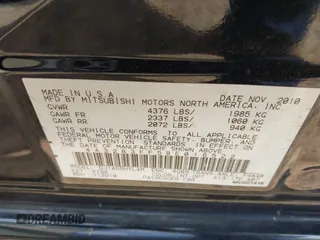 2011 Mitsubishi Galant ES with VIN 4A32B3FF5BE016522, listed as a IAAI auction lot 42014752 with 175,195 mi miles. Bid and sale history available at carsss.com. Image 9.