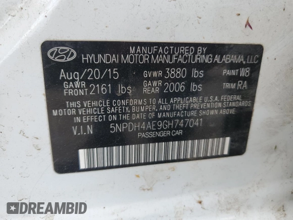 2016 Hyundai Elantra SE z VIN 5NPDH4AE9GH747041, wystawiony jako Copart lot #53665105 z przebiegiem 96 199 mil mil oraz Szkoda całkowita • Salvage title. Historia ofert i sprzedaży dostępna na DreamBid. Obrazek 13.