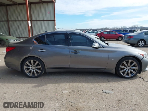 2014 Infiniti Q50 Premium with VIN JN1BV7AR1EM701665, listed as a IAAI auction lot 41276373 with 113,820 mi miles. Bid and sale history available at carsss.com. Image 13.