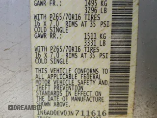 2018 Nissan Frontier Pro-4X with VIN 1N6AD0EV0JN711616, listed as a Copart auction lot 48171905 with 99,172 mi miles and Salvage title. Bid and sale history available at DreamBid. Image 13.