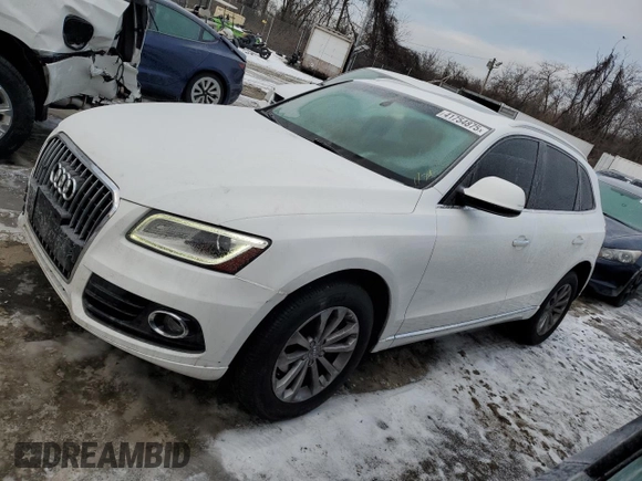 2015 Audi Q5 Premium with VIN WA1CFAFP0FA092794, listed as a Copart auction lot 41754875 with 165,804 mi miles and Salvage Title. Bid and sale history available at carsss.com. Image 1.
