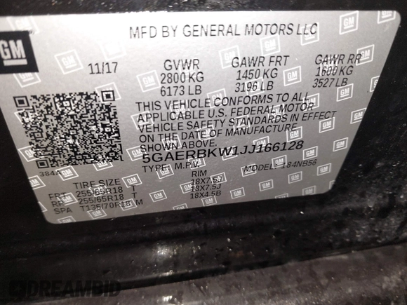 2018 Buick Enclave Essence with VIN 5GAERBKW1JJ166128, listed as a IAAI auction lot 41096467 with 169,805 mi miles and . Bid and sale history available at DreamBid. Image 9.