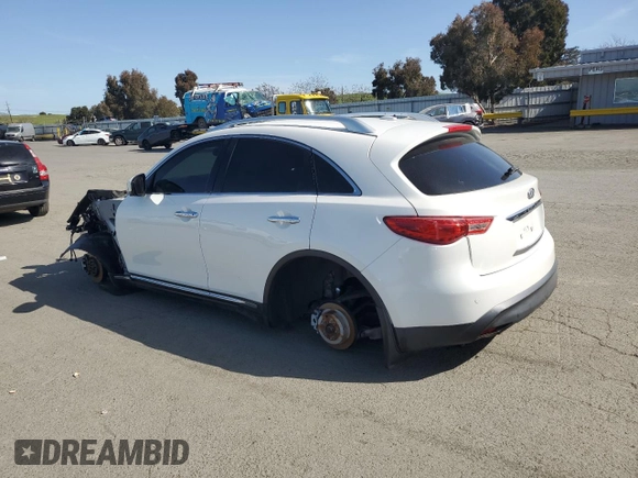 2012 Infiniti FX with VIN JN8AS1MW7CM152071, listed as a Copart auction lot 52519145 with 148,657 mi miles and Salvage title. Bid and sale history available at DreamBid. Image 2.