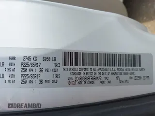 2015 Dodge Grand Caravan SE with VIN 2C4RDGBG9FR660423, listed as a IAAI auction lot 42184835 with 90,356 mi miles and . Bid and sale history available at DreamBid. Image 9.